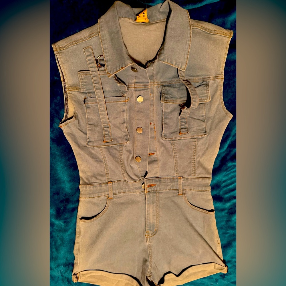 Cute Denim Romper